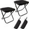 Grillix 2 pz Sgabello Pieghevole Piccolo, Mini Sgabello Pieghevole da Campeggio, 110 KG Capacità Carico e 5 Secondo Ripiega, per Pesca, Campeggio, Viaggi, Giardino(Nero)
