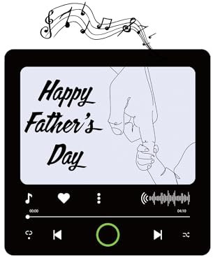 Musical Fridge Magnet for Father’s Day – Allows Custom Photo & Music or Voice Upload – Plays Music – Unique & Heartfelt Gift for Dad – Rechargeable Battery – Ideal Father’s Day Present (FD02)