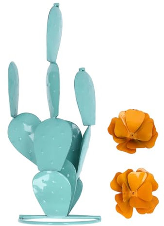 Cactus Pierre Cactus Art de fer robuste décor extérieur de la plante du désert pour la vie réelle pour la cour de jardin balcon 26cm 480g