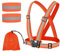 Flearitzo Gilet de Sécurité Gilet Réfléchissant de Vélo et 2 Bracelets Réfléchissants Haute Visibilité Gilet de Sécurité Réglable pour la Course à Pied,Le Cyclisme,la randonnée et la Moto (Orange)