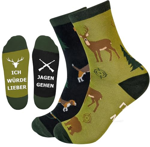 GluckGeschenk Jäger Geschenke Socken, Geschenke für Jäger-ICH WÜRDE LIEBER JAGEN GEHEN, Männer Geschenke Weihnachten
