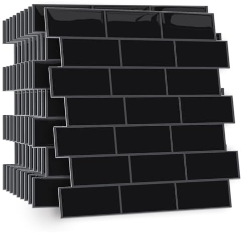 HPNIUB 10 Sheet Black Moroccan MosaicTileStickersPeelandStickBacksplash
