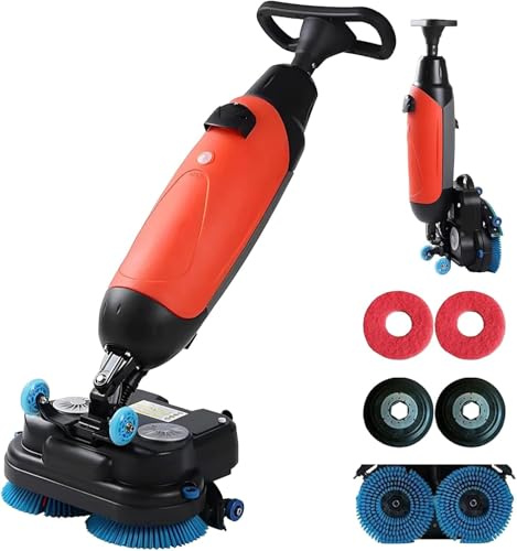Floor Polisher Commercial, 17 Carpet Cleaning Machine, Buffer Scrubber, 240rpm, Coverage 13000 Sqft/H, Industrial Floor Cleaning with 3gal Tank and 2brush Heads
