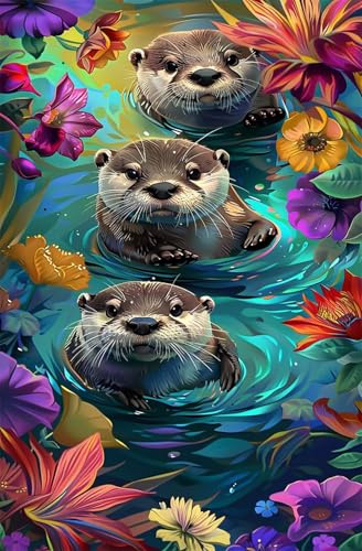 Puzzle 2000 Teile Erwachsene Tier Otter, Schwer Impossible Puzzle, Pädagogisches Spiel Herausforderung Spielzeug, 2000 Teile Puzzles für Erwachsene 100 x 70 cm