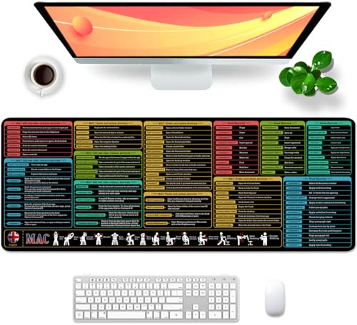 Mac Mouse Mat Large Gaming Desk Mat XL Desk Pad Keyboard Mouse Pad (Mac Shortcut)