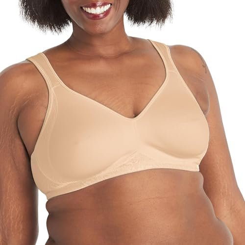 Playtex Women's 18 Hour Seamless Smoothing Full Coverage Bra, Cool Comfort Wireless, Wire-Free, (1-Pack and 2-Pack), US4049, 1 Pack - Nude, 42D