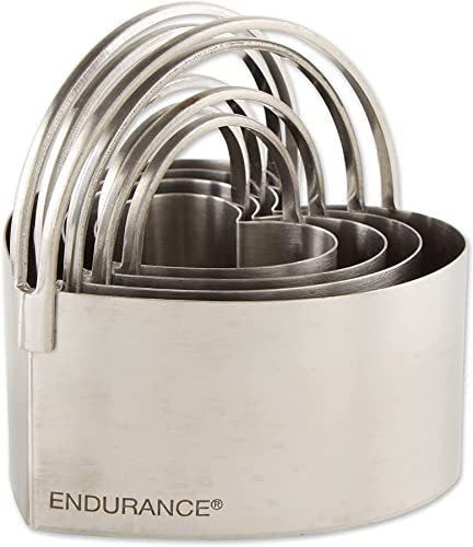 RSVP International Endurance Heart Shape Biscuit Cutters - Stainless Steel, Set of 4 | Nest for Easy Storage | for Cutting Thick or Thin Dough | Professional | Dishwasher Safe
