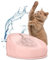 Lucky Kitty Trinkbrunnen für Katze rosa I Katzenbrunnen Keramik Handarbeit, hygienisch I Kein Aufladen, kein Filter-Tausch I Trinkbrunnen leise & energiesparend I Wasserspender Katzen plastikfrei