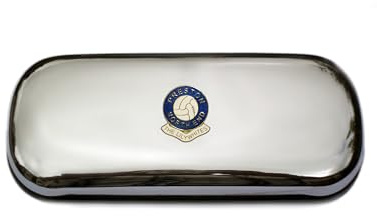 Polished chrome football club glasses case – Preston North End