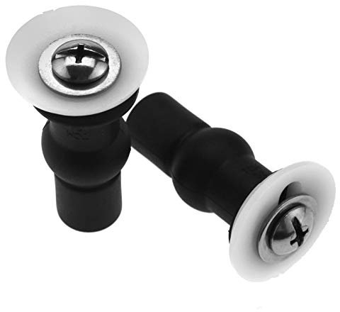 Enet - Juego de 2 piezas de fijación para tapa de inodoro con orificio para ciegos WC, tornillos y tuerca, color negro