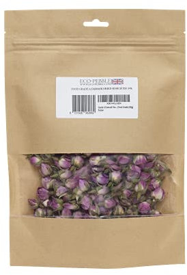 Food Grade A Damask Dried Pink Rose Buds 50g - Tea - Edible Roses - (Over 125 Buds)