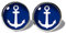 Anker Weiss-Blau Ohrstecker ABOUKI Unisex Damen Herren Kind Kinder Edelstahl Ohrschmuck Motiv Maritim handgefertigte Ohrringe silber-farben