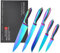 WELLSTAR Chef Knife Sets Kitchen Knives Set 5 Pcs Stainless Steel Kitchen Knife Set with Rainbow Titanium Coated- Professional Knife Set - Cooking Set of Knives