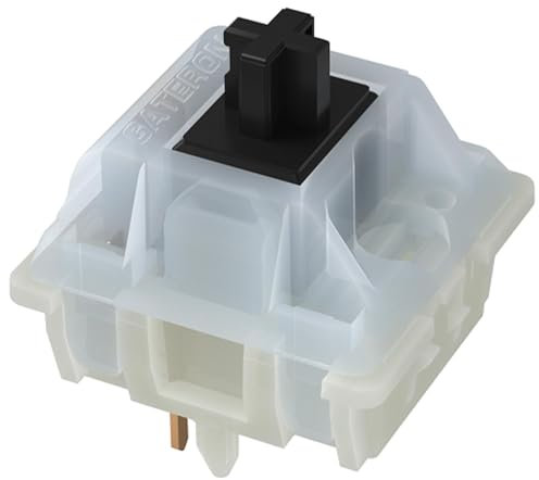 kutethy Gateron Switches Milky Black Mechanical Keyboard Yellow 5pins for All MX Mechanical Keyboard(72 Pcs, Black)