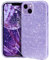 MATEPROX Glitter Case Compatible with iPhone 14 - Sparkle Sparkly Bling Cute, 3 Layer Hybrid, Anti-Slick Protective Case for iPhone 14 6.1'' 2022-Purple
