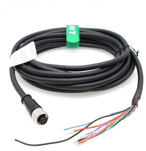 Cognex In-Sight 7000 24V Power IO Kabel M12 A-kodiert 12 Pin Buchse zu fliegendem Kabel für Industrie Aktor Sensor Profibus Netzwerk Automation 1m