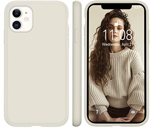 WXX für iPhone 11 Hülle Silikon Case, Handyhülle für iPhone 11 Ultra Dünn mit Microfiber, Flüssig Silikon Gel Gummi Kratzfeste Schutzhülle Matt Hülle für iPhone 11 6.1'' 2019 Hell Grau