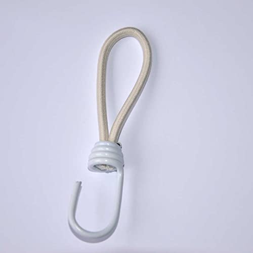 Spanngummi Expander mit Haken, 14-15 cm lang, weiß, 8 Stück