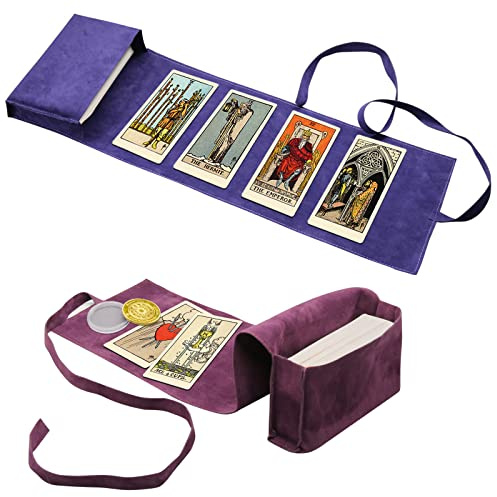 3-Teiliges Tarot-Kartenhalter-Set mit Samt-Etui, Entscheidungsträger-Münze und Kartenhalter für Oracle-Deck und Spielkarten