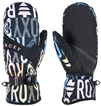 Roxy Jetty Isolierte Snowboard-/Ski-Fäustlinge, Größe S, True Black Sapin