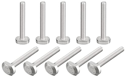 QUARKZMAN 10Stk T-Schlitz Bolzen M6x45mm T Schlitz Einsteigen Bolzen Schieben Bolzen 304 Edelstahl T Form Schrauben für T Spur