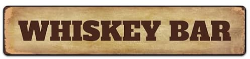 Whiskey Bar Aluminum Metal Sign Metal Plaque Poster Rustic Tin Sign Retro Wall Decor 16x4 Inch Posters & Prints