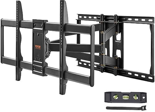 VEVOR Soporte de Pared para Televisores de Pantalla de 37-90 Carga de 75 kg Soporte de Acero al Carbono Inclinable y Giratorio VESA Máximo 600x400 mm con 4 Brazos Articulados para Casa Oficina