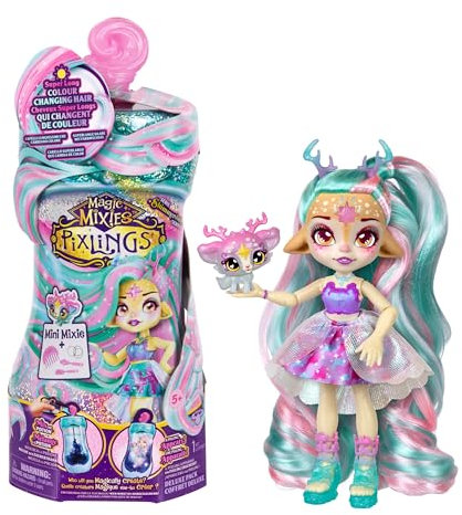 Magic Mixies - Pixlings Deluxe Pack Deerlee The Deer Pixling Now with Shimmer Reveal!Create and Mix A Magic Potion That Magically Reveals A Beautiful 16.5 cm Pixling Doll