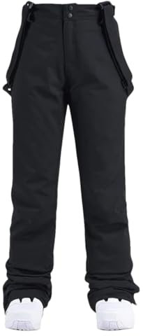 Fjnbbiot Damen Skianzug Winddicht Skifahren und Snowboarden Dicke Warme Jacke Hosen Sets Weibliche Schneekostüme Outdoorkleidung, 1 x Schwarz (nur Hose), 38