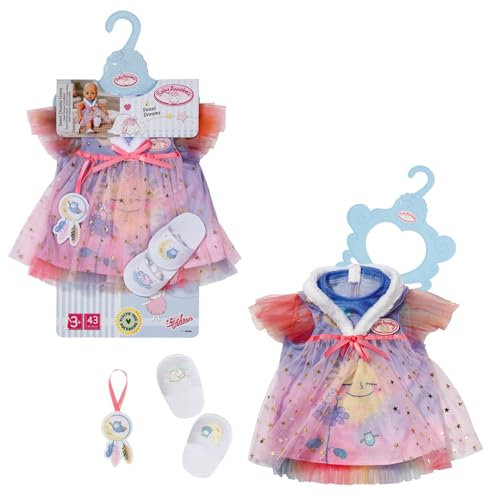 Baby Annabell Sweet Dreams Nachthemd 43cm, Puppennachthemd mit Plüschkragen, Hausschuhen und Traumfänger, für 43 cm Puppen, 709580 Zapf Creation