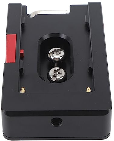 NP F Battery Adapter Plate, NP Battery Plate with DC Output Self-Locking Button, Aluminum Alloy and Silicone for Travel