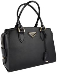 Prada Damen Schwarz Saffiano Leder Schultertasche 1BA164