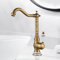 ROWINNAO Wasserhahn Bad Hoch Antikes Messing, Retro Waschtischarmatur 360° Drehbarer, Einhebel Mischbatterie Badarmatur Gold Waschbecken Badezimmer mit Auslauf Höhe 253mm, Kaltes und Heißes