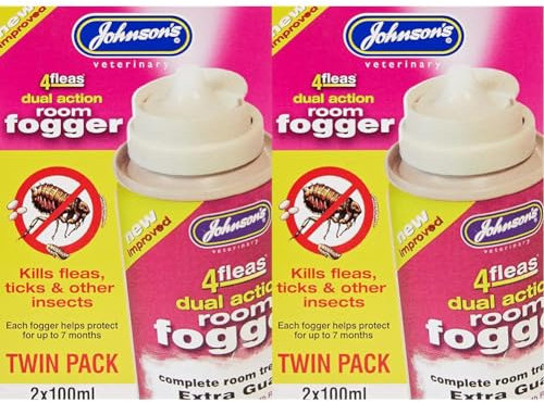 Johnsons Vet 4 Fleas Room Fogger Spray Twin Pack 100 ml, 2 count (Pack of 2)