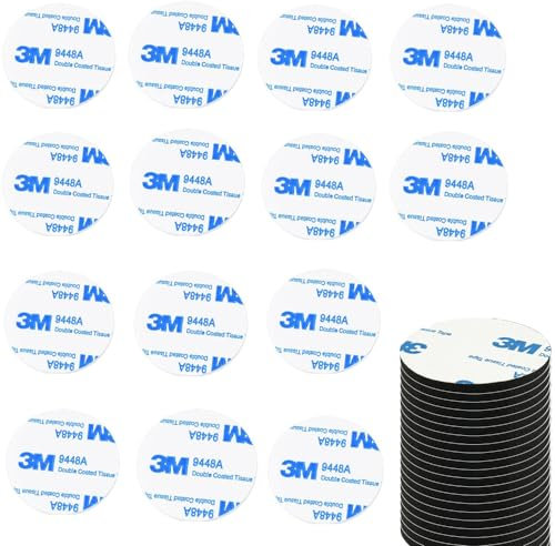 RXKFIGX Adhesivo Doble Cara Extrafuerte Redondas 100 Piezas 3M Cinta Doble Cara Para Paredes Y Pisos Puertas Vidrios Metales Navidad Espejo Bricolaje Cocina Oficina Foto Resistencia