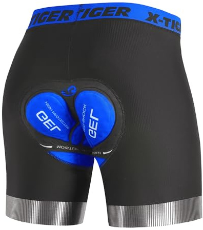 X-TIGER Radunterhose Herren Radlerhose Fahrradhose Fahrradunterhose | 5D Gepolsterte MTB Unterwäsche Bike Kurze Hosen Rutschfeste Hosenbeine Atmungsaktiv Weich und Bequem