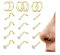 Finrezio 18 Stück Nasenpiercing Gold Nasenring Chirurgenstahl CZ Nasenpiercing Stecker Nasenstecker Piercing Nase Nose Stud Nostril Piercing Silber Nasenpiercing Set für Damen Herren 18/20G