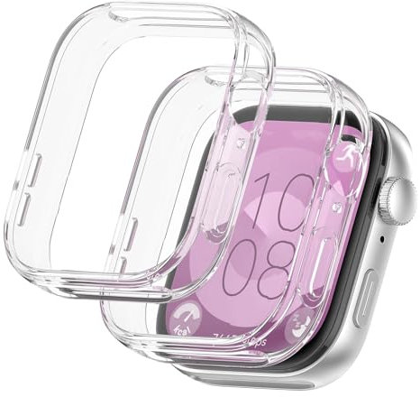 2 Pezzi Cover Compatibile con HUAWEI Watch FIT 3 Cover, Copertura Completa Custodia, Custodia Caso in Gel Silicone Morbida TPU, HD Anti Graffio Protezione Totale Custodia