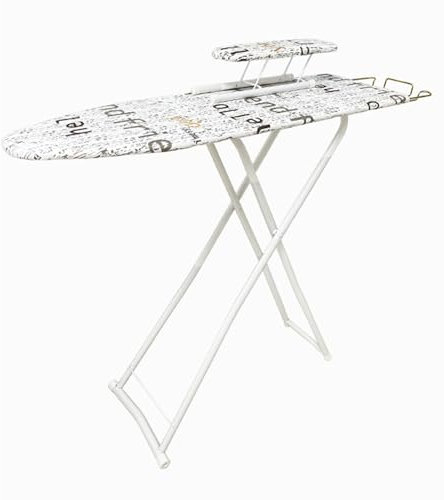Yajuer Ironing Board, Extra Wide Ironing Board with Dust Bag and Heat-Resistant Pad, Foldable Ironing Board for Dorms Laundry Rooms(White,107cm)