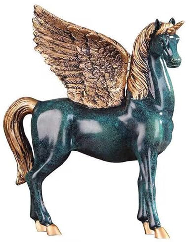 IONAZQTWW Dekorationsstatue - Pegasus-Pferdestatue, Einhorn-Tischskulptur, Flügel, göttliche stehende Figuren, griechische Fliegende Tierfiguren, Heimdekor, Desktop-Kunstfigur, Dekorationen für