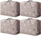 4 Pack 110L Large Storage Bags with Zips, Waterproof 600D Oxford Moving Bags, Clothes Storage Bag for Duvets, Laundry, House Garden, Underbed Storage (Beige)