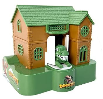 OBEST Dinosauro Salvadanaio dei Bambini, Moneta Rubare Cartone Animato Scatola di Denaro, Automatica Elettronica Risparmio di Musica Regalo,Forma di Casa