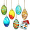 Set mit 6 bunten mundgeblasenen Glas-Weihnachtsschmuck, Glas-Hängeei-Ornamente, Dekoration für Hochzeit, Party, Osterei, Dekoration für Zuhause