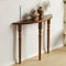 Yclty Table Console Demi-Lune Étroite avec Rangement, Table D'appoint en Demi-Cercle en Bois Massif pour Salon, Couloir, Hall D'entrée, Entrée, Assemblage Facile(Brown,60x25x90cm)