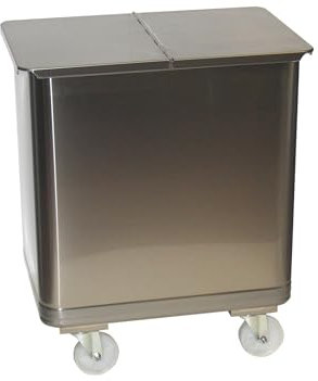 Generisch Mobiler Vorratsbehälter auf Rollen aus Edelstahl (135 Liter - 39,5 x 70 x 72,5 cm)