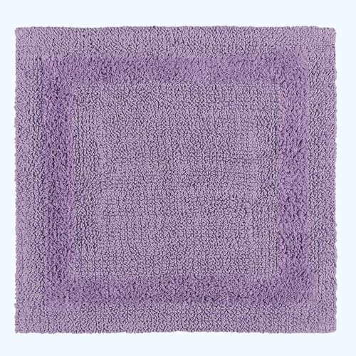 HOMESCAPES Tapis de Bain 1600 g/m², Extra Doux, 100% Coton, réversible, antidérapant, Lavable, Super Absorbant, séchage Rapide, Tapis de Douche 50x50 cm Lilas