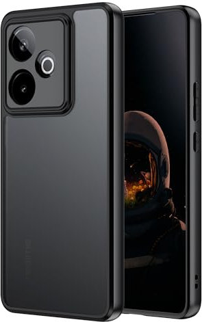 zZjoOoj Funda para Realme GT 7 / GT 7T,Protección de Cámara,Carcasa Antigolpes Protectora Respaldo Mate Translúcida Esmerilada,Antihuellas,Negro
