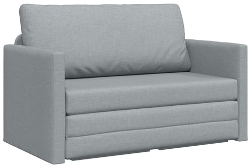 vidaXL Moderner Loveseat Sofa in Hellgrau – 124 x 71 x 78 cm, gemütlicher Platz für Zwei, aus Polyesterstoff, kompakte Möbel für Dein modernes Wohnzimmer, fleckenresistente Polsterung