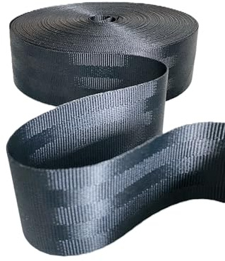 Polyester Gurtband 50mm Schwarz | Hochfest | Meterware für Zurrgurte, Outdoor, DIY (5m)