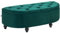 HOMCOM Banc de Rangement, Coffre de Rangement Design capitonné Demi-Cercle Bout de lit avec revêtement Velours, Pieds en Bois d'hévéa, pour Salon, Chambre, entrée, 120 x 46 x 42 cm, Vert